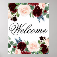 Boho Bloom | Burgundy and Navy Any Event Welcome