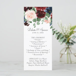Boho Bloom Burgundy Red and Navy Blue Garland Program