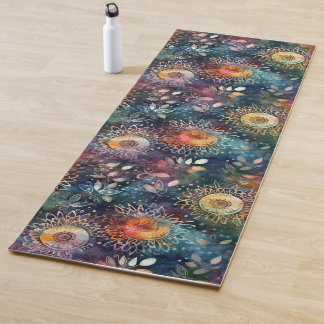 Boho Bloom: Colourful Floral Oasis Yoga Mat