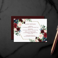 Boho Bloom | Elegant Red and Blush Guest Details