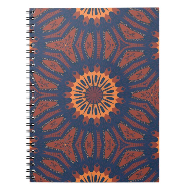 Boho Bloom Mandala Pattern Notebook (Front)