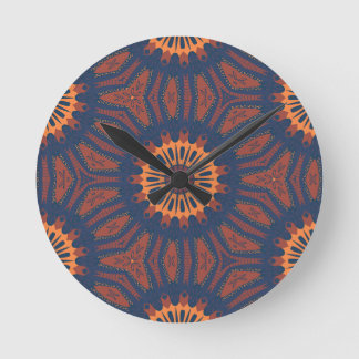Boho Bloom Mandala Pattern Round Clock