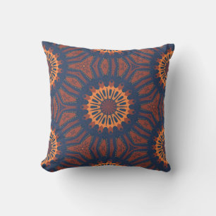 Boho Bloom Mandala Pattern Throw Pillow