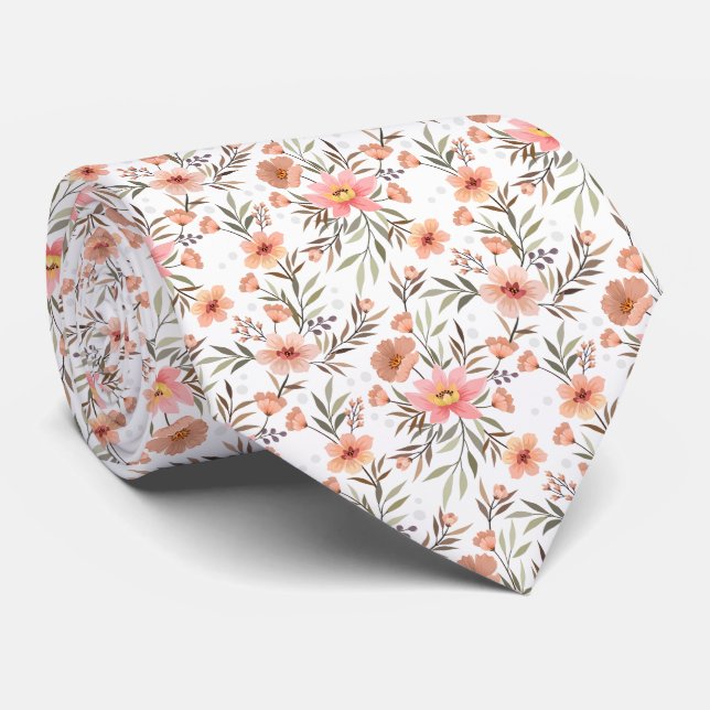 Boho Bloom rose Cravate floral (Roulé)