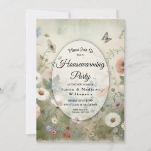 Boho Blooms and Vintage Blossoms Housewarming  Invitation