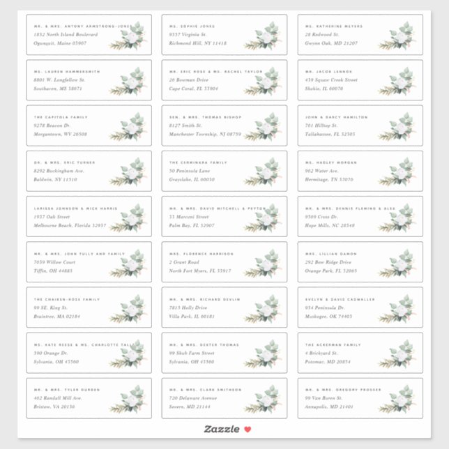 Boho Blooms | Étiquettes de adresse individuels (Feuille)