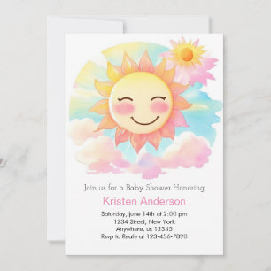 Boho Blooms in Sunshine Girl Baby Shower Invitation