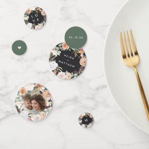 Boho Blooms Modern Floral Personalized Wedding Confetti
