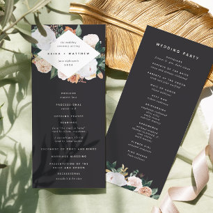 Boho Blooms Modern Floral Wedding Ceremony Program