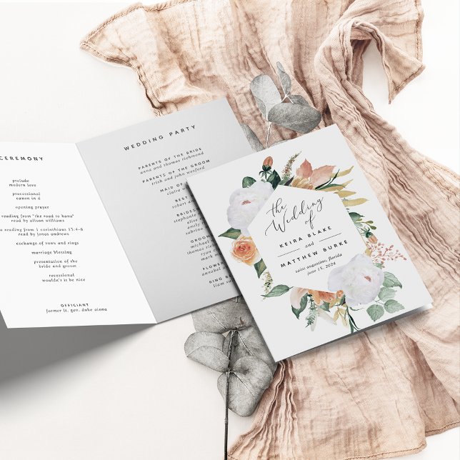 Boho Blooms Modern Floral Wedding Program (Creator Uploaded)