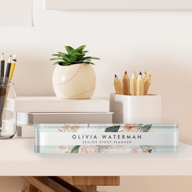 Boho Blooms | Modern Watercolor Floral Nameplate (Creator Uploaded)