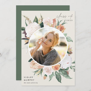 Boho Blooms Photo Graduation Announcement