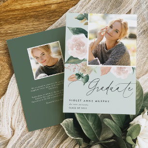 Boho Blooms Photo Graduation Announcement