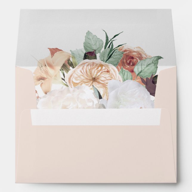 Boho Blooms Pre-Printed Return Address Envelope (Back (Bottom))