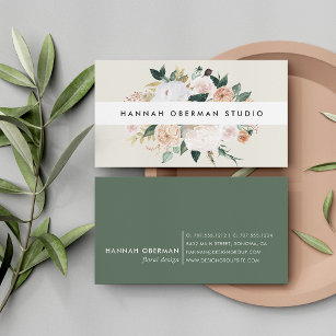 Boho Blooms Watercolor Floral Business Card