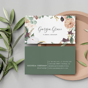 Boho Blooms Watercolor Floral Business Card