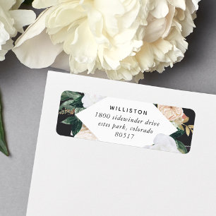 Boho Blooms Watercolor Floral Return Address