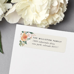 Boho Blooms Watercolor Floral Return Address