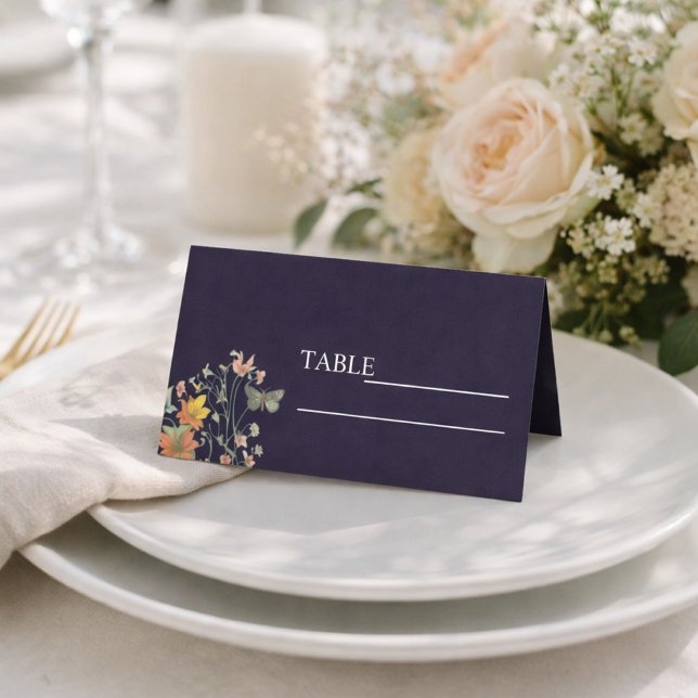 Boho blue Chic Wedding Place Card (Creator Uploaded)