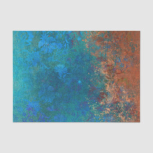 Boho Blue Copper Rustic Tissue Paper