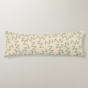 Boho Blue Cream Zig Zag Stylish Body Pillow