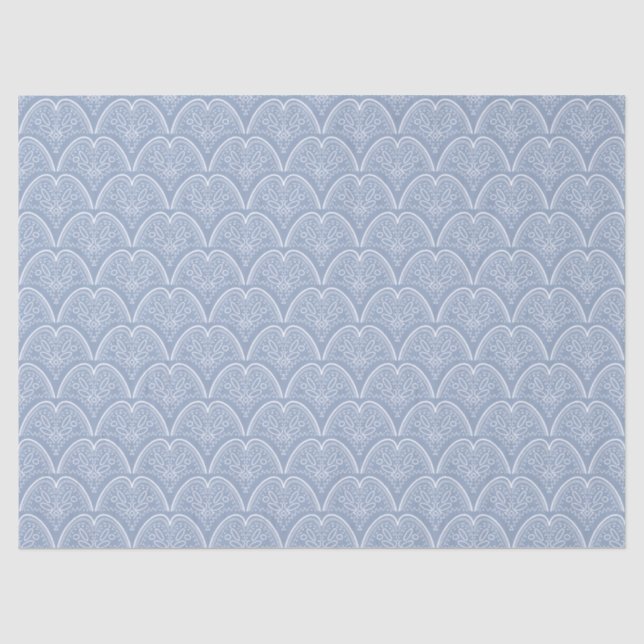 Boho blue delicate shells tissue paper (Front)