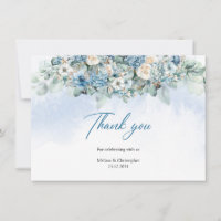 Boho blue hydrangea and white roses eucalyptus