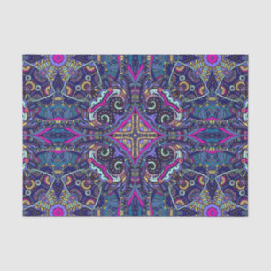 Boho blue kaleidoscope native american trend tissue paper