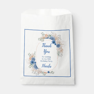 Boho Blue Pampas Grass Birthday Favour Bag