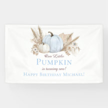 Boho Blue Pumpkin 1st Birthday Welcome