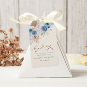 Boho Blue Rose Teddy Bear With Balloon Gift Tags