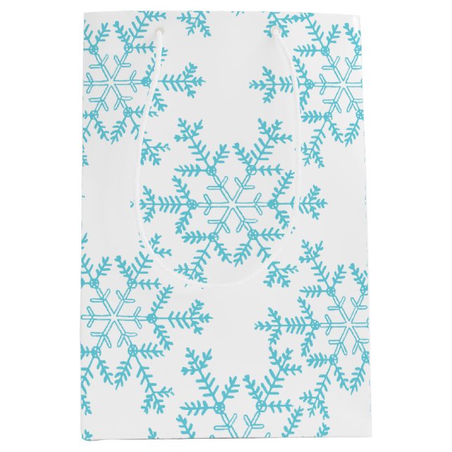 Boho Blue Snowflakes Gift Bag (Front)