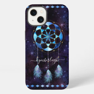 Boho Blue Tribal Celestial Mandala Dreamcatcher iPhone 13 Case