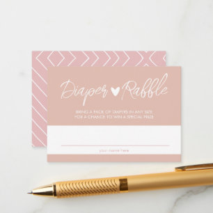 Boho Blush and Pink Diaper Raffle Enclosure Card