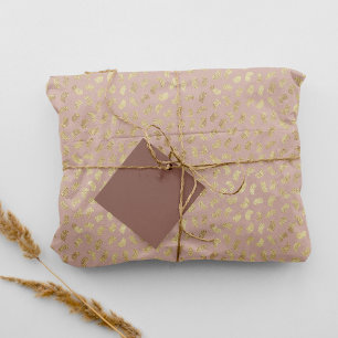 Boho Blush Beige Golden Paint Strokes #D6AEA3 Tissue Paper