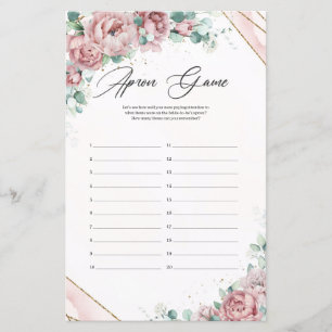 Boho Blush floral eucalyptus gold frame Apron Game