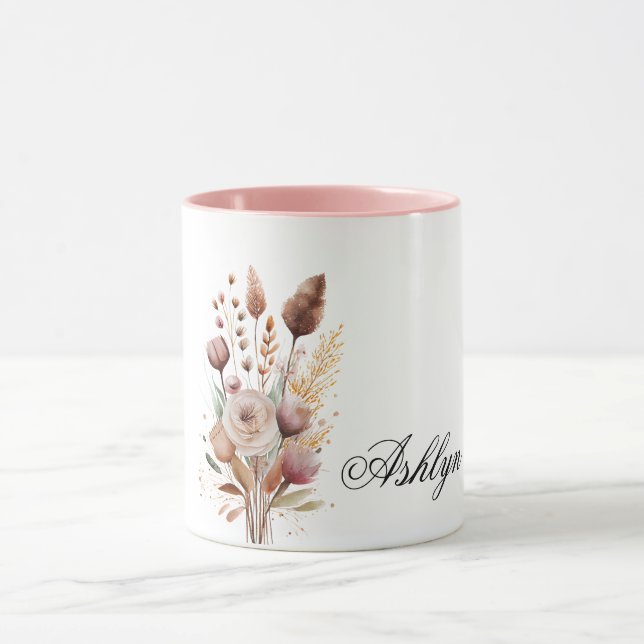 Boho Blush Floral Mug (Center)