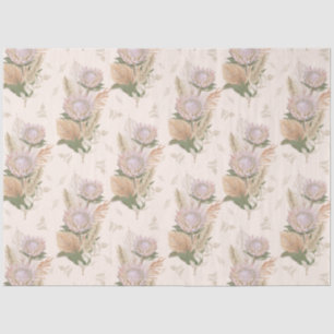BOHO Blush Floral Protea Pampas Grass Decoupage Tissue Paper