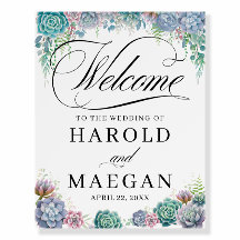 Boho Blush Mariage Succulent Bienvenue