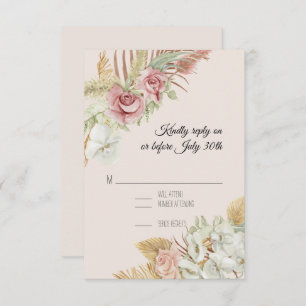 BOHO Blush Pampas Folim Palm Rose Wreath RSVP