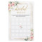 Boho blush pink floral gold frame bingo game