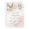 Boho blush pink floral gold leaves sweet sixteen  
