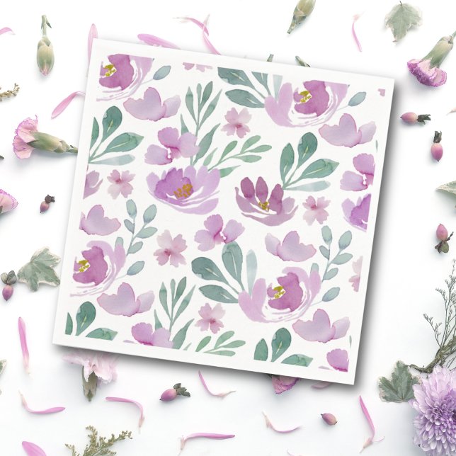 Boho Blush Pink Floral Pattern Wedding Napkin (Creator Uploaded)