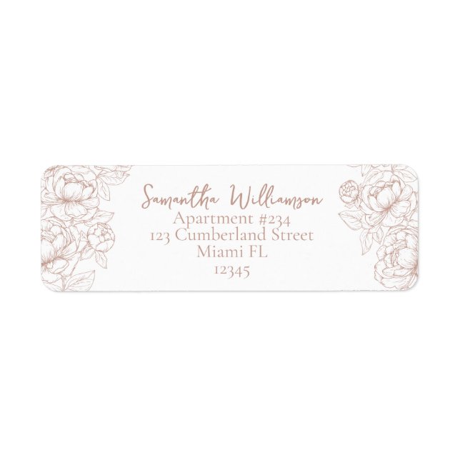 Boho Blush Pink Modern Wedding Return Address (Front)
