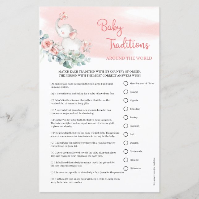 Boho blush pink roses gold frame Baby Traditions  (Front)