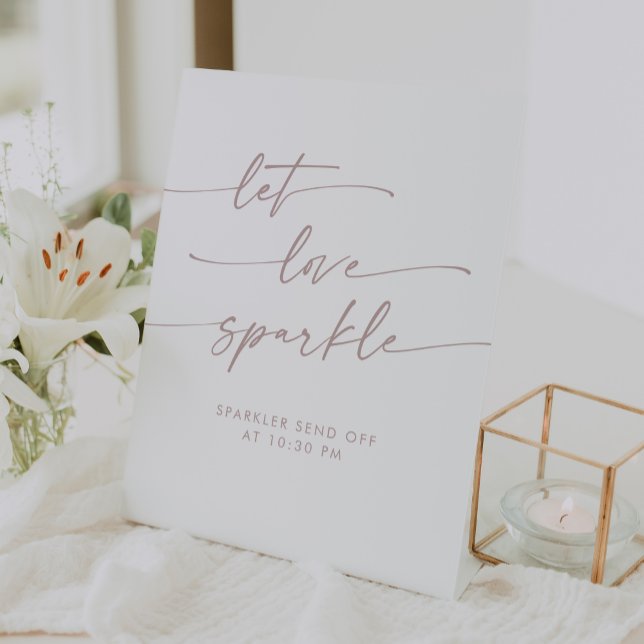 Boho Blush Pink Sparkler Send Off Wedding Pedestal Sign (Boho Blush Pink Sparkler Send Off Wedding Pedestal Sign)