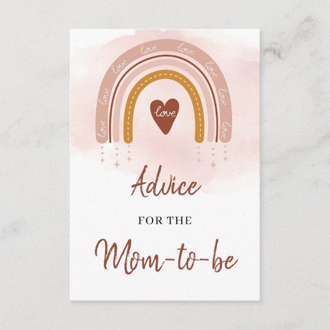 Boho Blush Rainbow Conseils pour la carte mère-to- (Devant)