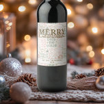 Boho blush sage Merry Christmas words Wine Label<br><div class="desc">This elegant set of wine labels features a creamy base with soft blush pink and sage green accents, perfect for the festive season. Each label is adorned with holiday greetings like "Holly Jolly, " "Deck the Halls, " "Merry Christmas, " "Ho Ho Ho, " "Silent Night, " "Merry and Bright,...</div>