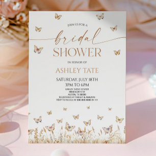 Boho Bohemian Butterfly Wildflower Bridal Shower Invitation