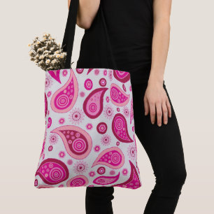 BOHO BOHEMIAN PINK PAISLEY TOTE PURSE BAG